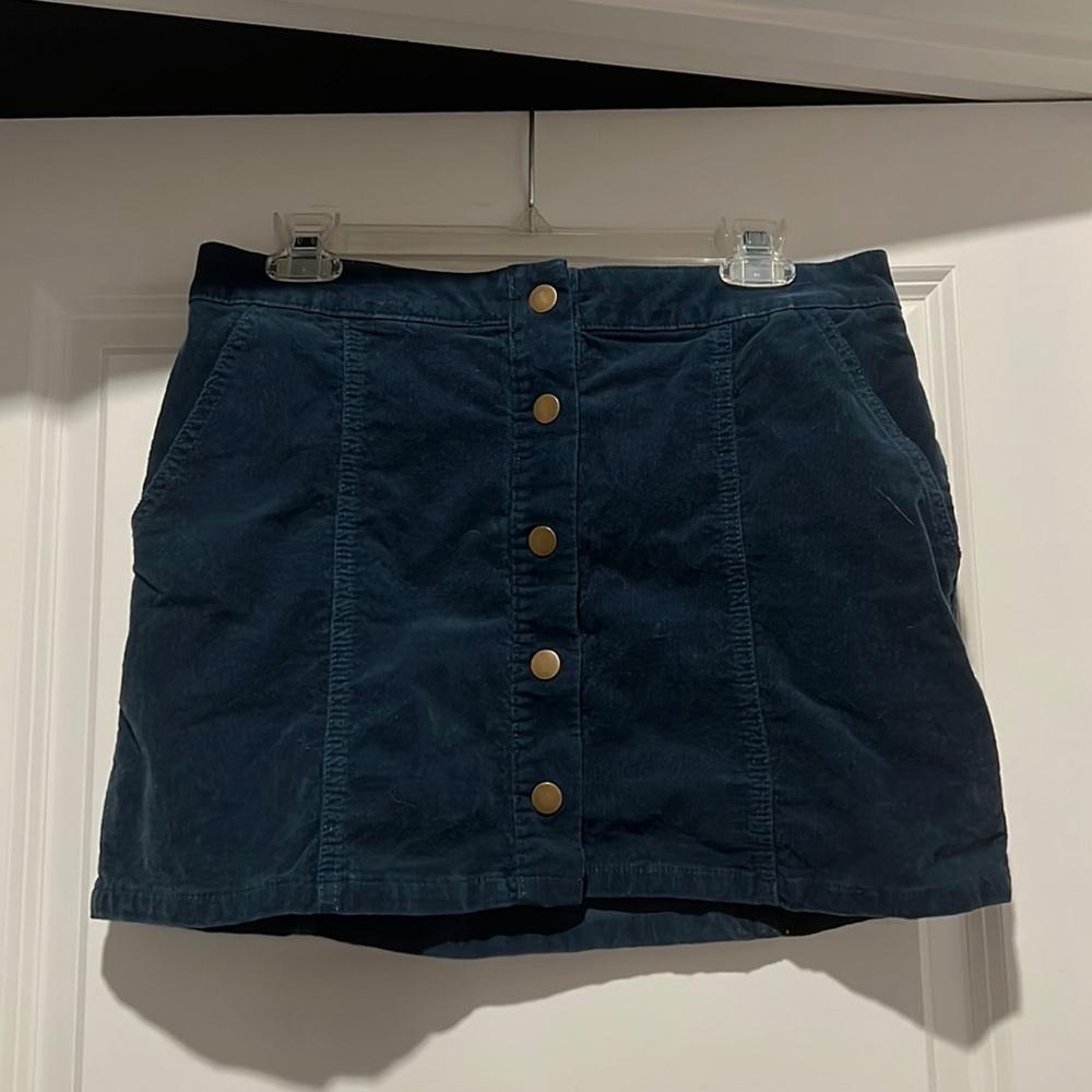 Altar’d State Navy Corduroy Mini Skirt